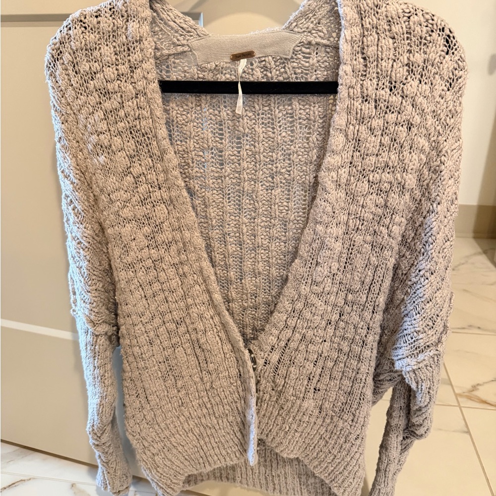 Free People Textured Knit Cardigan - Cream